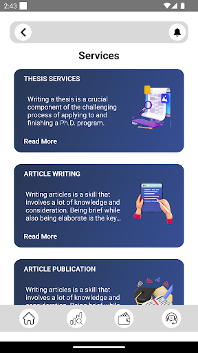 Writing and Publications Screen 3