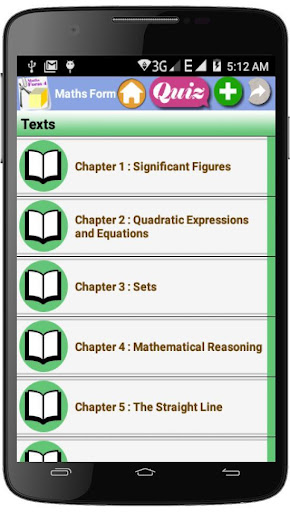 Android application Maths form 4 screenshort