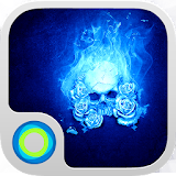 Blue Flame Skull Cool Theme icon