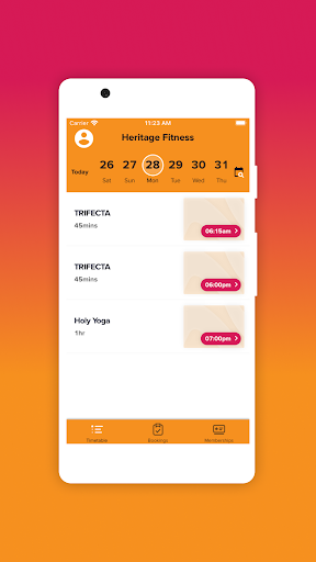 Heritage Fitness Project Screen 2