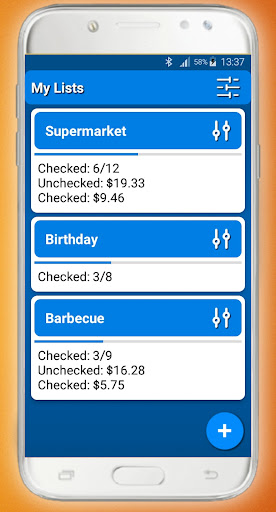 Android application ListToMark (Shopping List) screenshort