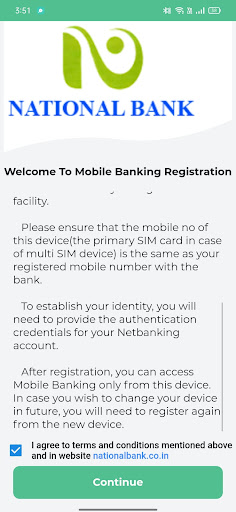 Android application The National Co-op Bank Ltd. screenshort