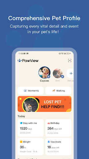 Android application PawView: Keep Your Pet Healthy screenshort