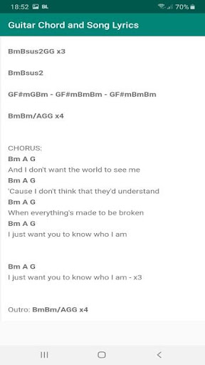 Guitar Chord and Song Lyrics