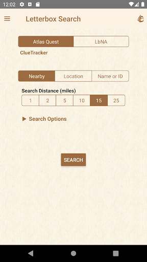 Android application Clue Tracker for Letterboxing screenshort