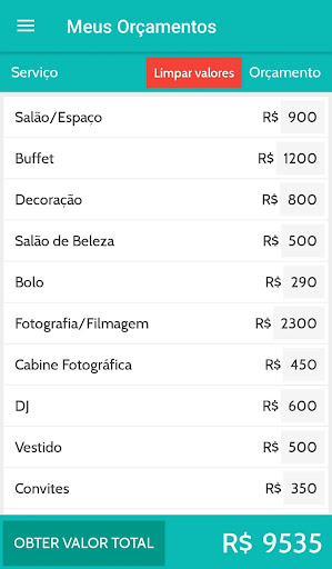 Android application Meus 15 anos screenshort