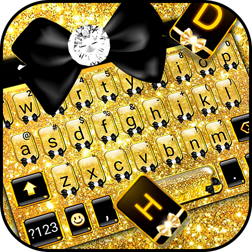 Glitter Golden Bow Theme  Icon
