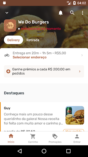 Android application We do Burgers screenshort