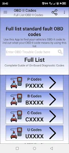 Full List OBD II Codes