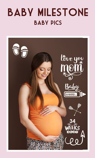 Android application Baby Pics Milestone & Sticker screenshort