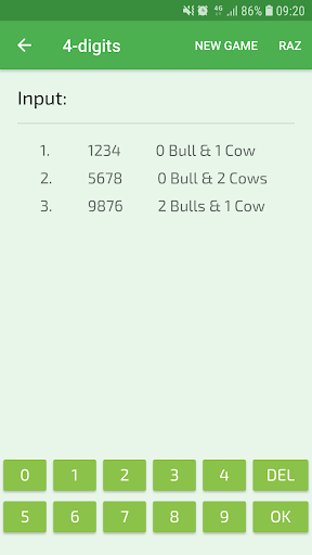 Bulls and Cows Pro Screen 2