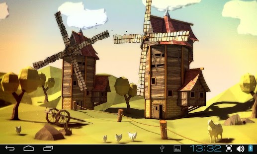 Capture d'écran des moulins à vent en papier 3D Pro lwp