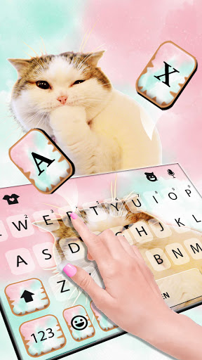 Pastel Cloud Cat Keyboard Back Screen 2