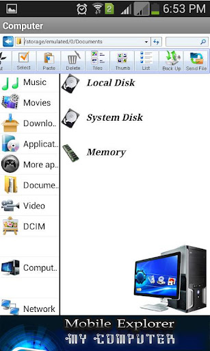 My Computer Mobile Explorer Screen 2