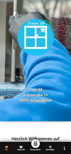Android application Clean 38 Gebäudereinigung screenshort
