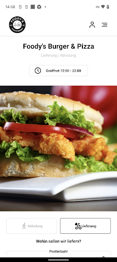 Android application Foody's Burger & Pizza screenshort