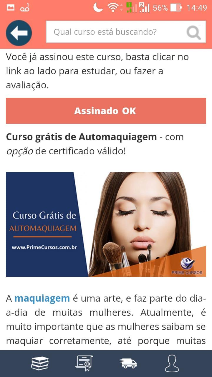 Android application Cursos Grátis - PrimeCursos screenshort