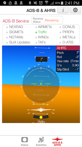 Screenshot of XGPS ADS-B Status Tool