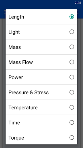 20 Unit Converters in 1 App Screen 2