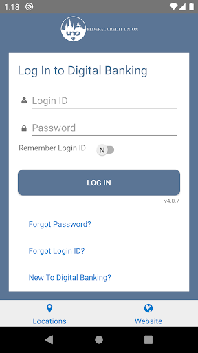 Android application UNOFCU Mobile Banking screenshort