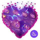 Purple Love Flower- APUS Launcher Free Theme icon