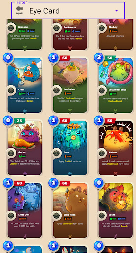 Android application Axie Origin Card Explorer screenshort