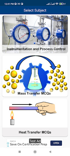 Chemical Engineering MCQs Screen 2