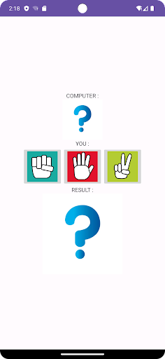 Android application Rock-Paper-Scissors screenshort