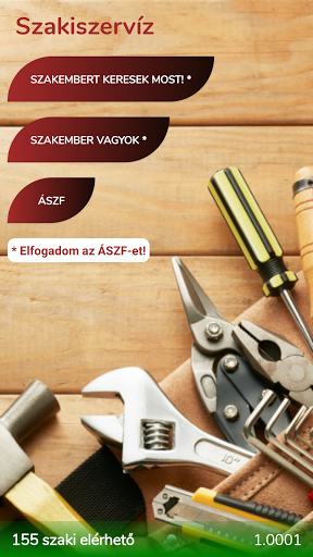 Android application Szakiszerviz screenshort