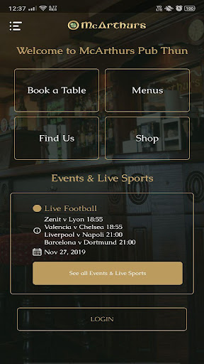 Android application McArthurs Pub screenshort