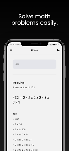 Prime Factorization Calculator Screen 3