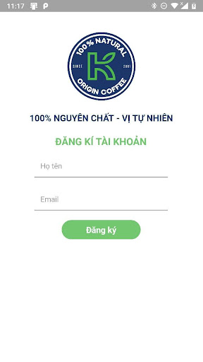 Android application KPhucSinh - mobile app KCoffee screenshort