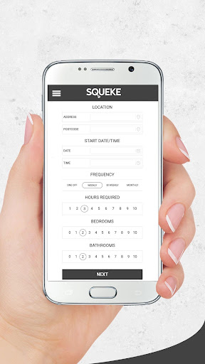 Android application Squeke - Home Cleaning Service screenshort