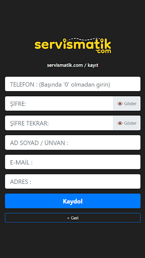 Servismatik Screen 2