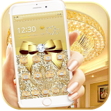 Luxury Gold Bow Diamond Theme icon