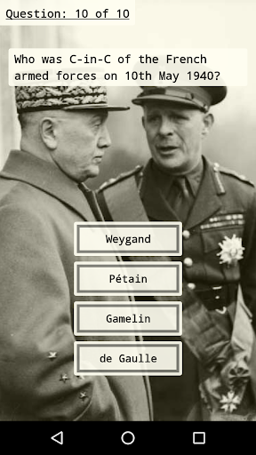 WWII Quiz Screen 3