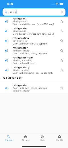 Từ điển Anh Việt: MunDict+ Screen 2