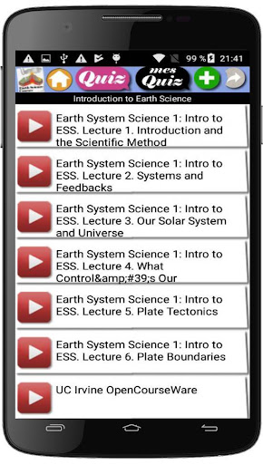 Earth Science Course Screen 3