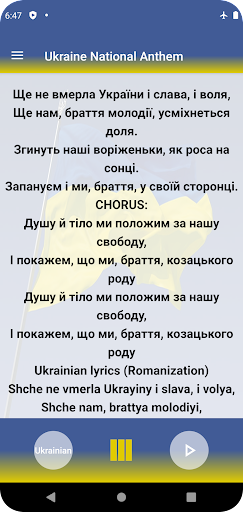 Ukraine National Anthem Screen 2