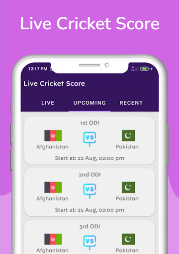 India Cricket Live Score Screenshot