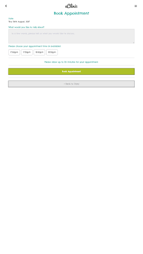 eClinic CAMHS Screen 2