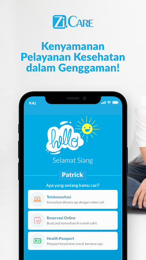 Android application Zi.Care screenshort