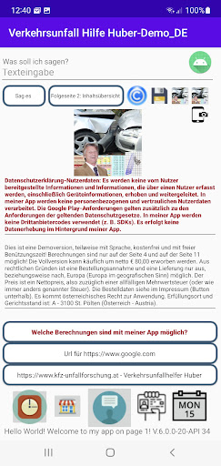 Android application Verkehrsunfall Hilfe screenshort