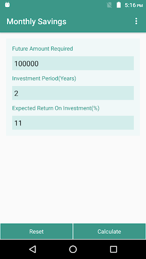 Monthly Saving Calculator