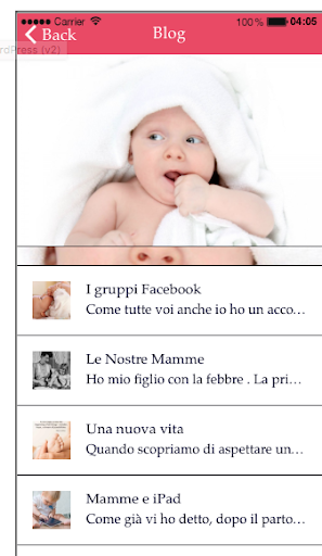 Android application Ricette Babymeal screenshort