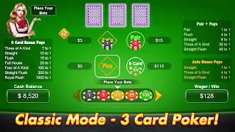 Game screenshot 3 Card Poker - Casino Games mod apk