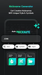 Auto Nickname Name Font Styles