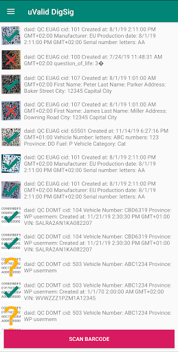 Android application uValid DigSig Verifier screenshort