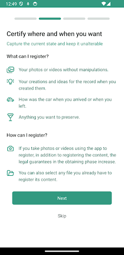 Android application GoCertius Pro screenshort