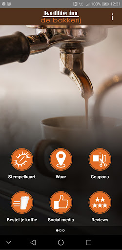 Android application Koffie in de bakkerij screenshort